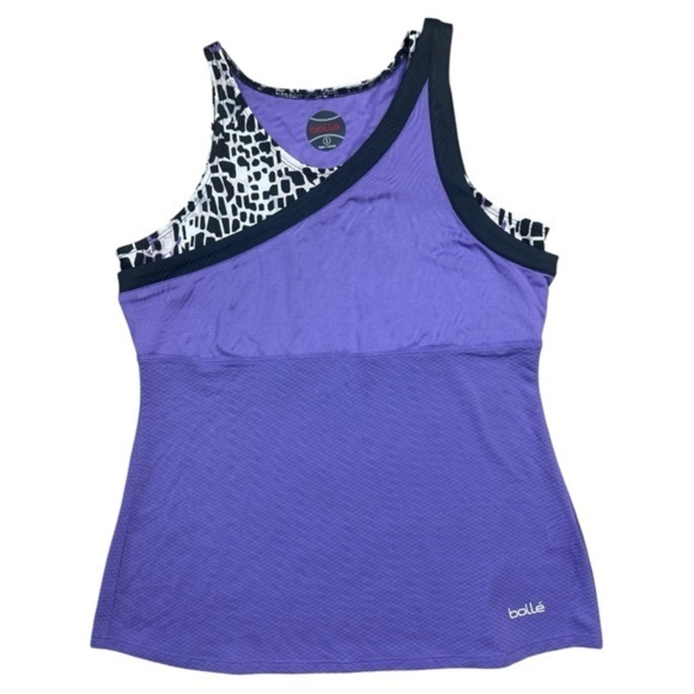 NWT Bolle, size small, Women's Purple and Black Tank Top, lightweight mesh